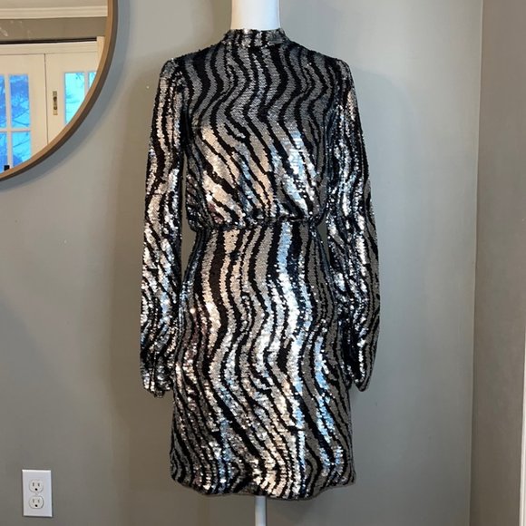 Ted Baker Louu Sequin Mini Dress US Size 2 - Picture 2 of 13